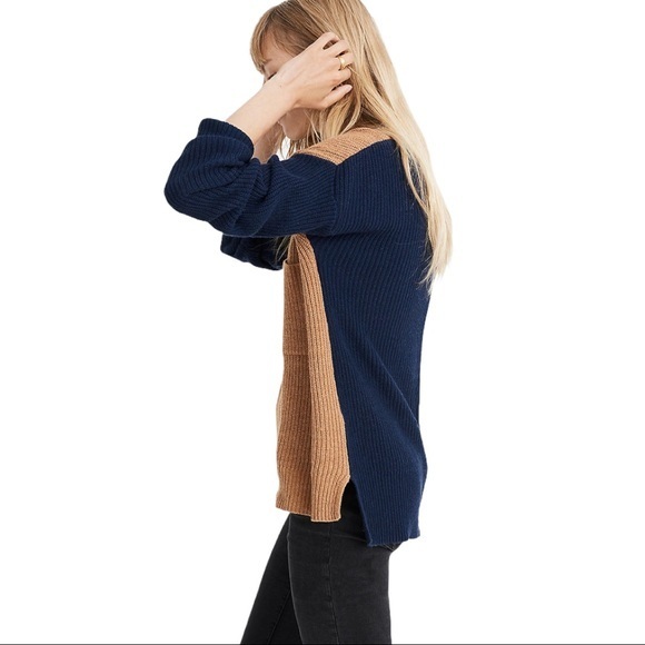 MADEWELL Thompson Pocket Pullover Sweater in Colorblock - XXS - Picture 3 of 4